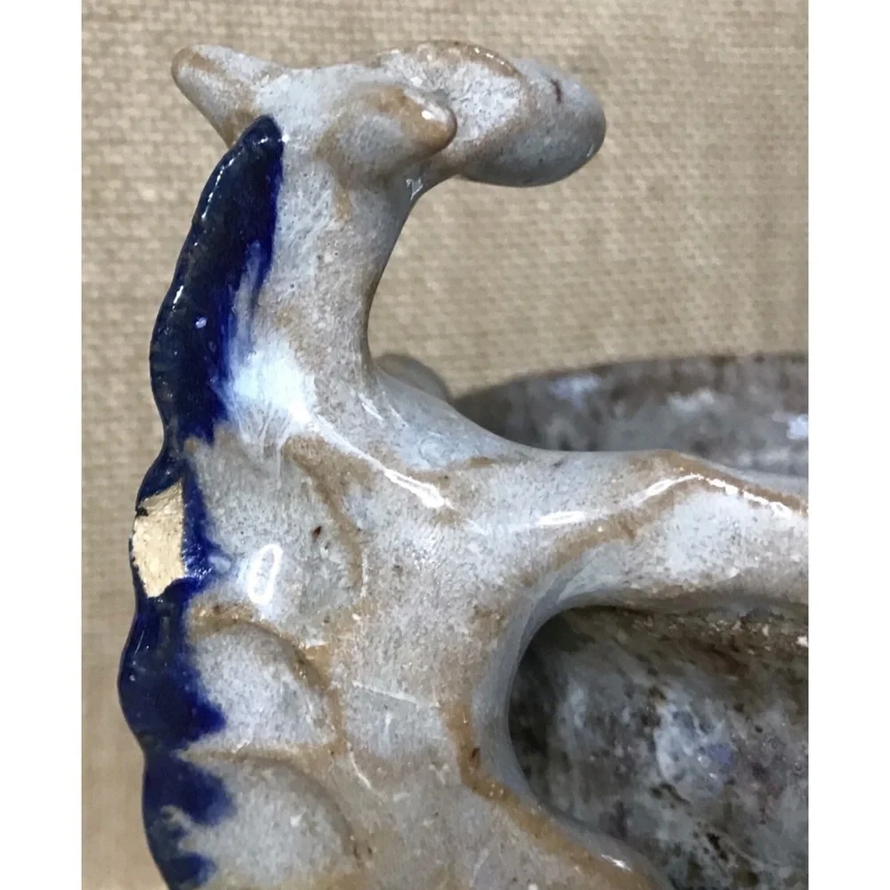 Horse Creamer Art Pottery Blue Cream Cottage Farm Core Farmhouse AS IS READ